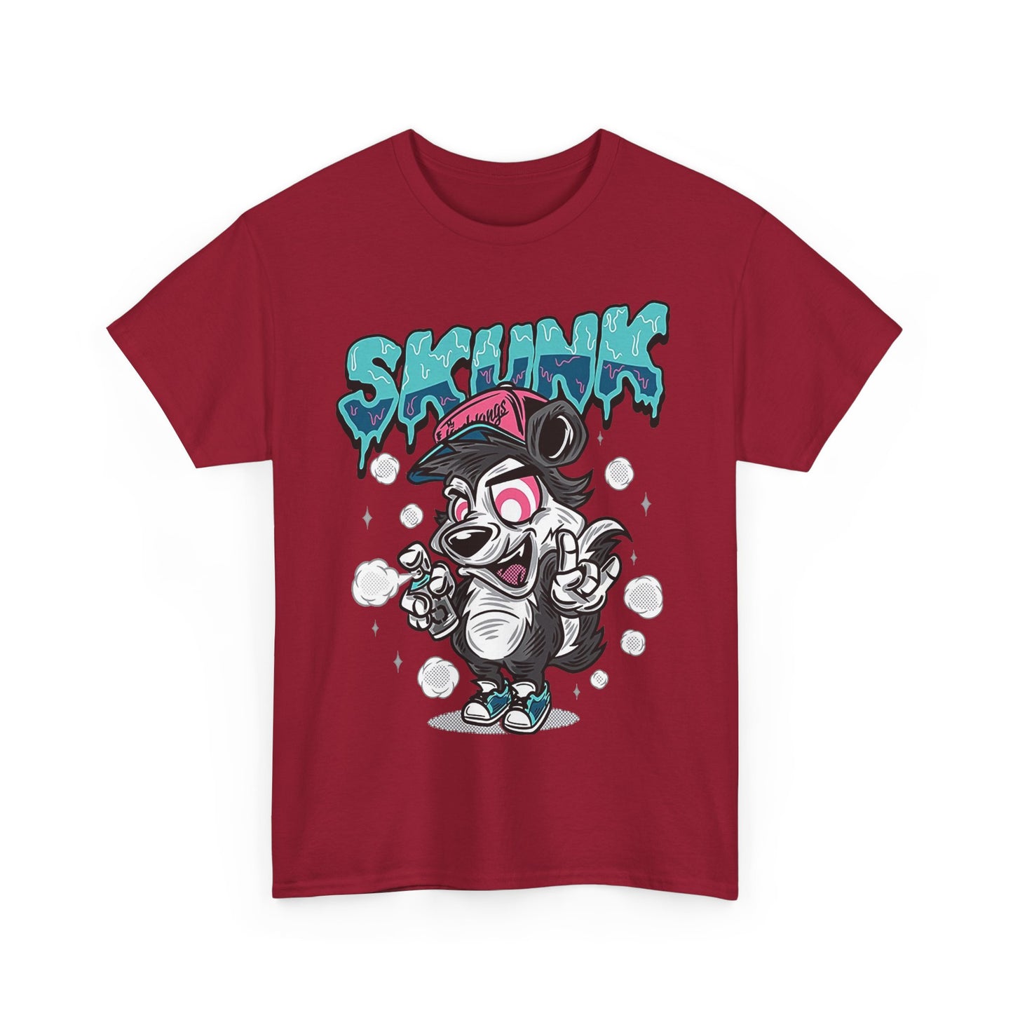 Cool Cartoon Graphic Tee - 'Skunk' Design, Unisex Heavy Cotton T-Shirt
