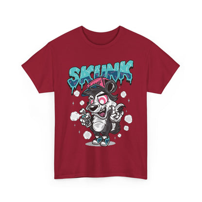Cool Cartoon Graphic Tee - 'Skunk' Design, Unisex Heavy Cotton T-Shirt