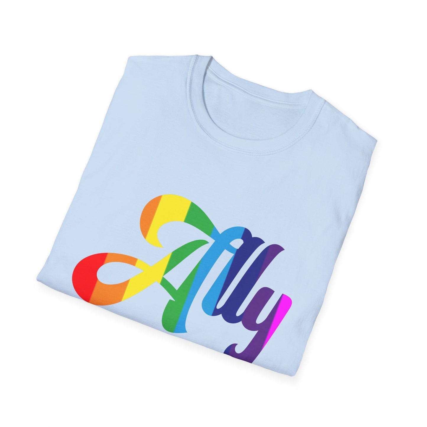 Pride Ally T-Shirt, Unisex Tee for LGBTQ+ Support, Softstyle Shirt for Everyday Wear, Gift for Allies