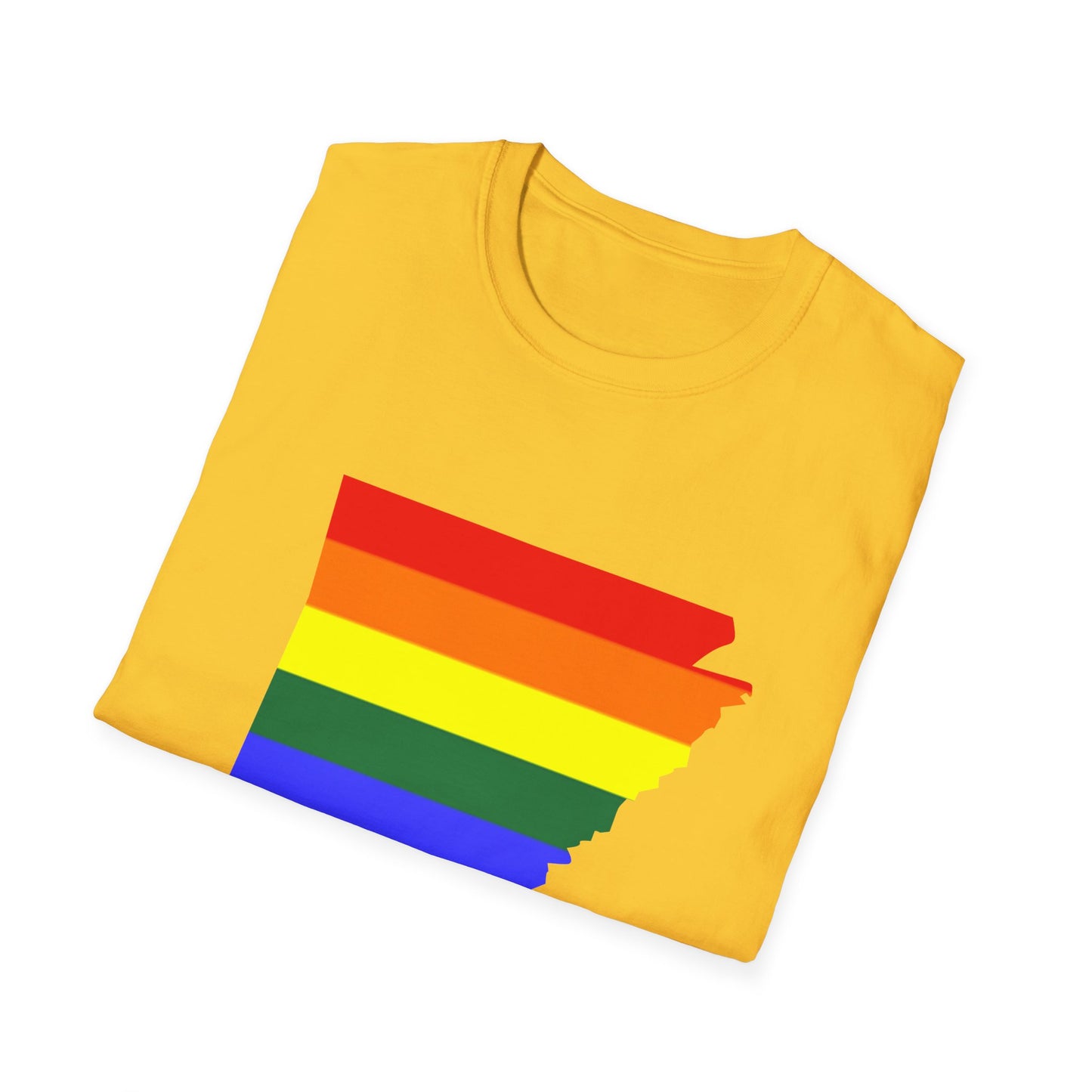 Pride Arkansas T-Shirt, Unisex Rainbow Tee, LGBTQ+ Apparel, Softstyle T-Shirt, Equality Shirt, Gift for Pride Month