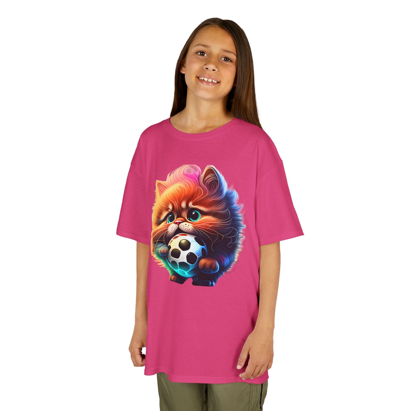 Cute kitty Soccer Kids Tee - Fun & Playful Cotton T-Shirt