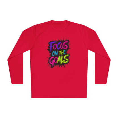 Unisex Long Sleeve Tee - "Focus on the Goals" Motivational Shirt, Fitness Apparel, Activewear, Gift for Athletes, Casual Wear