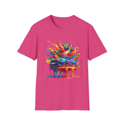 Colorful Drip Art Unisex Softstyle T-Shirt