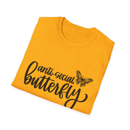 Anti-Social Butterfly Unisex Softstyle T-Shirt - Perfect for Introverts