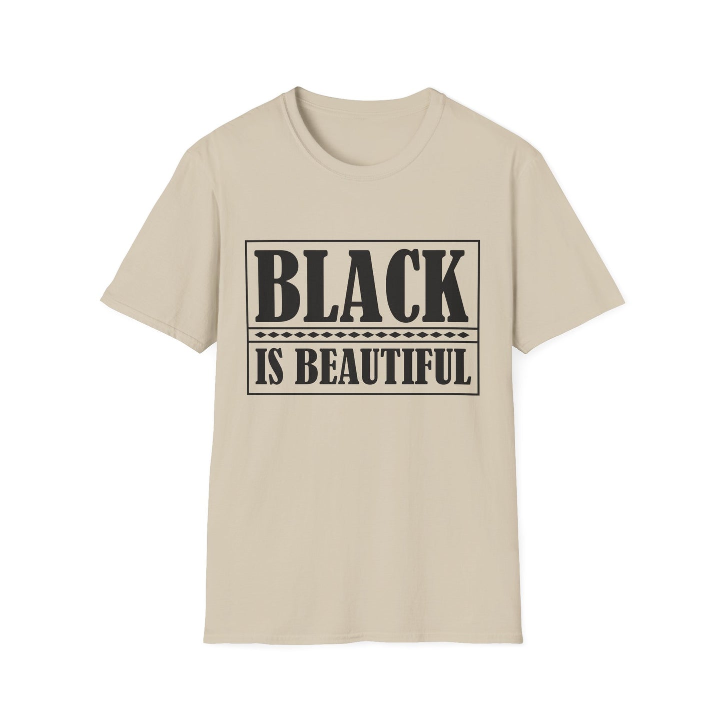 Unisex Softstyle T-Shirt, "Black is Beautiful" Tee, Affirmation Shirt, Everyday Wear, Gift for Activists, Comfort and Style