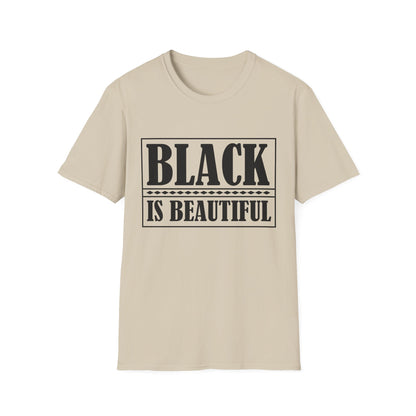 Unisex Softstyle T-Shirt, "Black is Beautiful" Tee, Affirmation Shirt, Everyday Wear, Gift for Activists, Comfort and Style