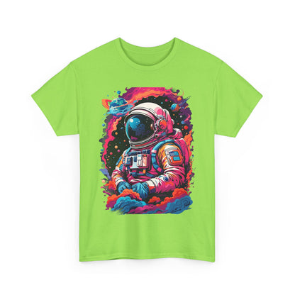 Cosmic Astronaut Unisex Heavy Cotton Tee - Galaxy Graphic T-Shirt