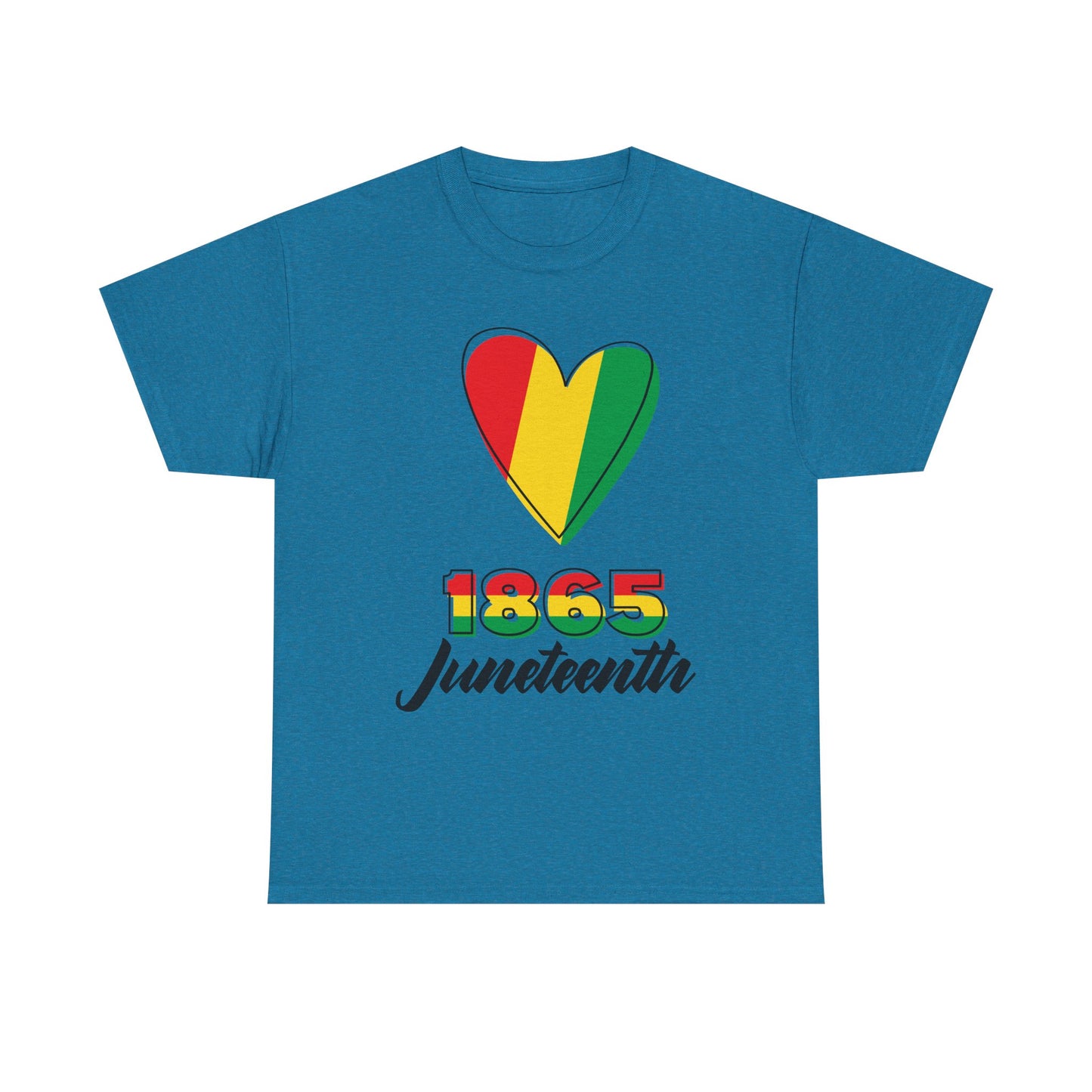 Juneteenth Heart Unisex Heavy Cotton Tee, Celebrate Freedom, Heritage Spirit Shirt, Black History Month Gift, Casual Tee for All