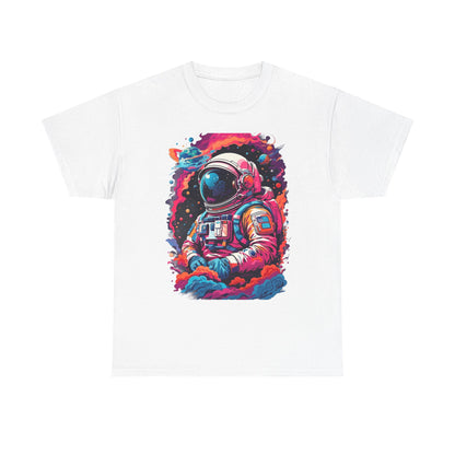 Cosmic Astronaut Unisex Heavy Cotton Tee - Galaxy Graphic T-Shirt