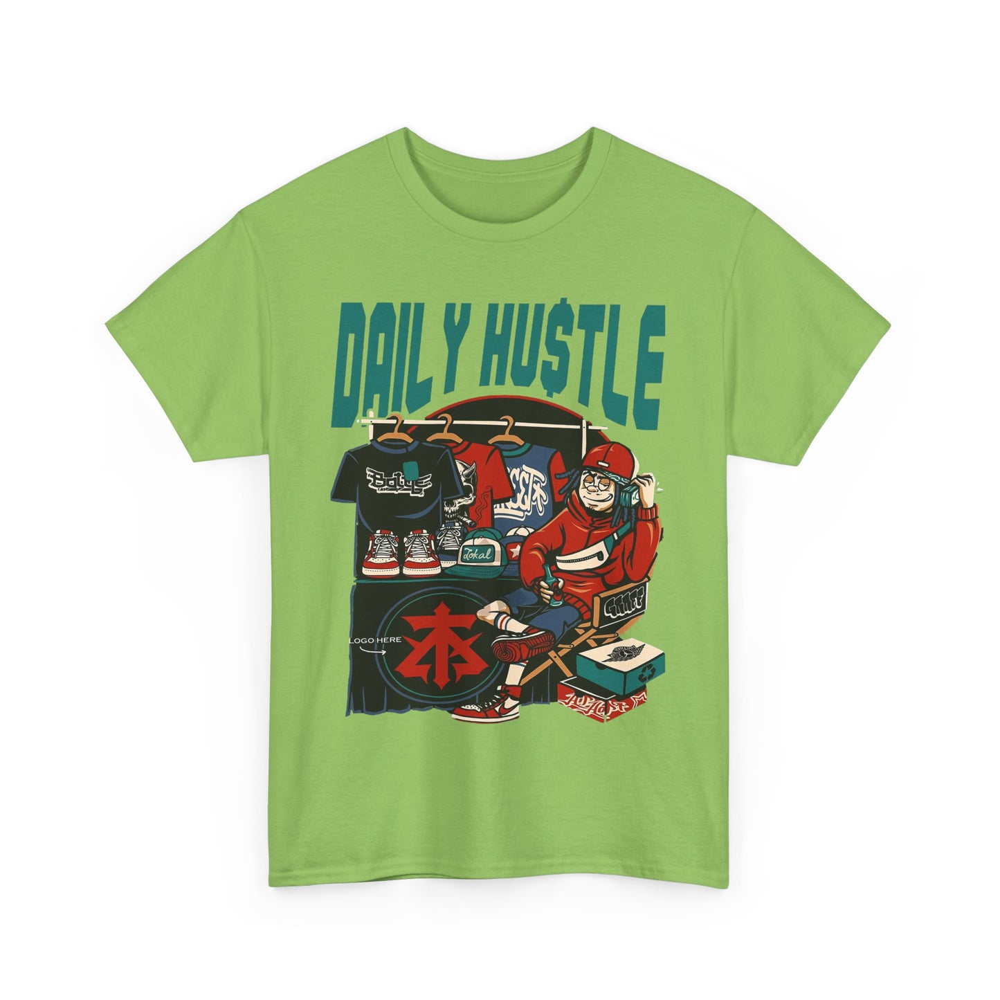 Daily Hustle Unisex Heavy Cotton Tee - Urban Streetwear for Creatives