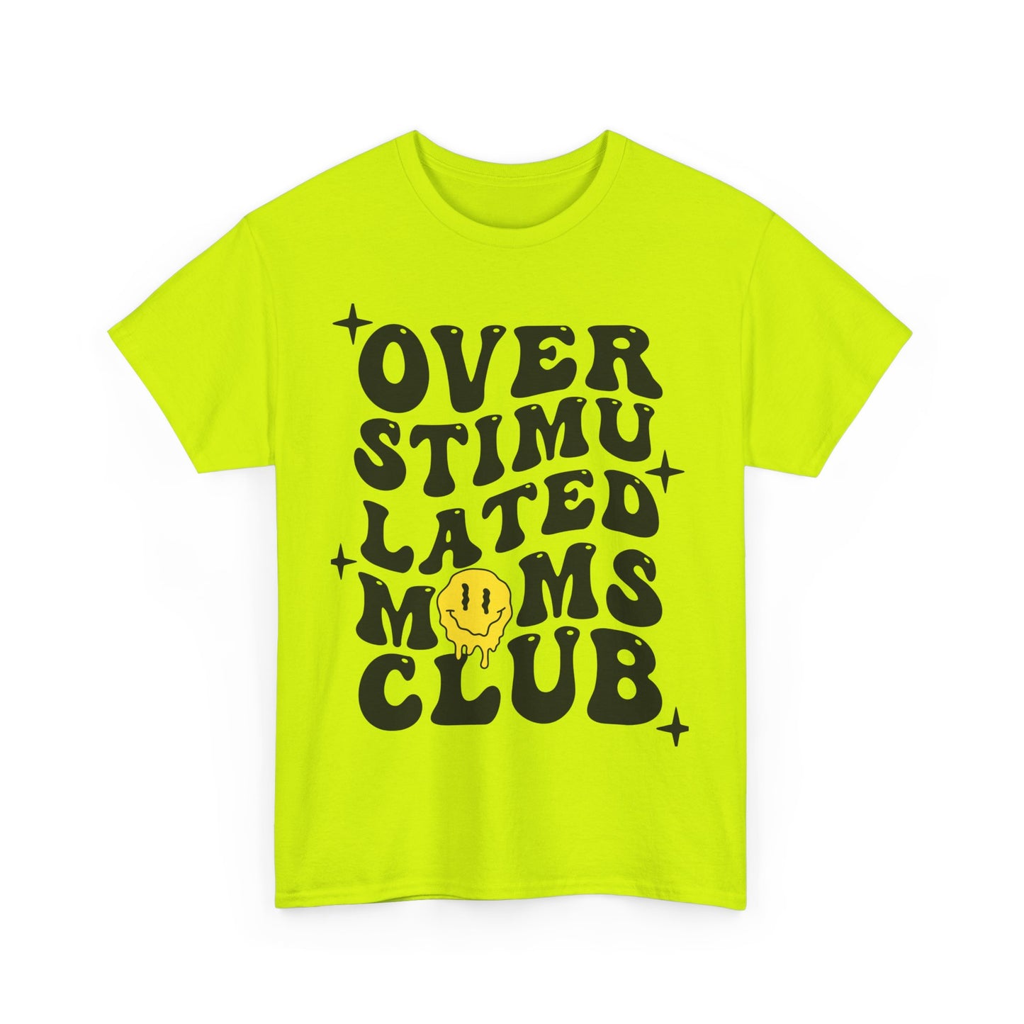 Overstimulated Moms Club Unisex Heavy Cotton Tee - Vibrant Orange T-Shirt for Busy Moms