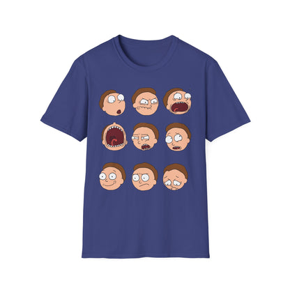 Funny Expressions Unisex Softstyle T-Shirt - Emotive Cartoon Faces