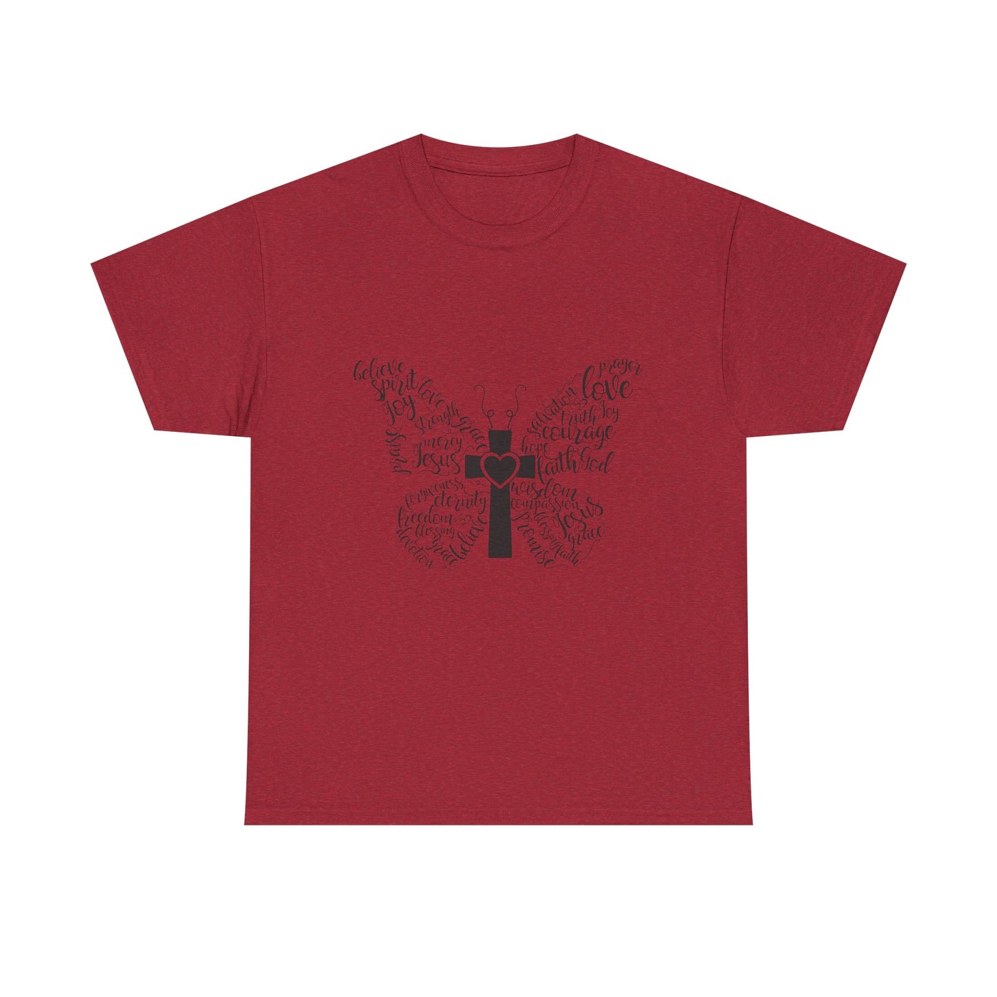 Inspirational Butterfly Unisex Heavy Cotton Tee - Love and Hope Design