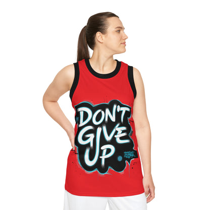 Unisex Basketball Jersey - Motivational Sport Tank with 'Don't Give Up' Design | Perfect for Gym, Team Sports, Fitness Events, Gifts