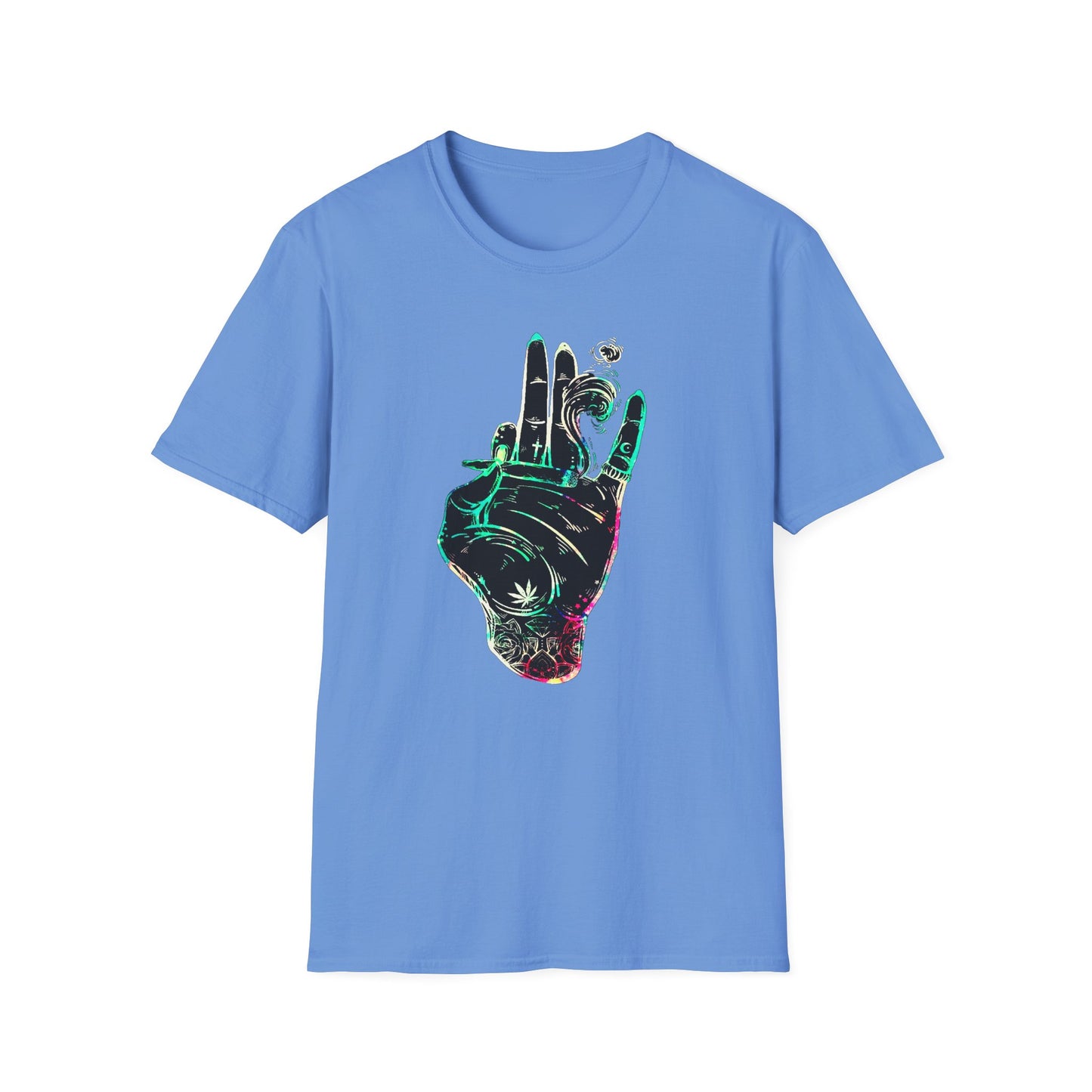 Psychedelic Hand Design Unisex T-Shirt - Softstyle, Casual Vibe