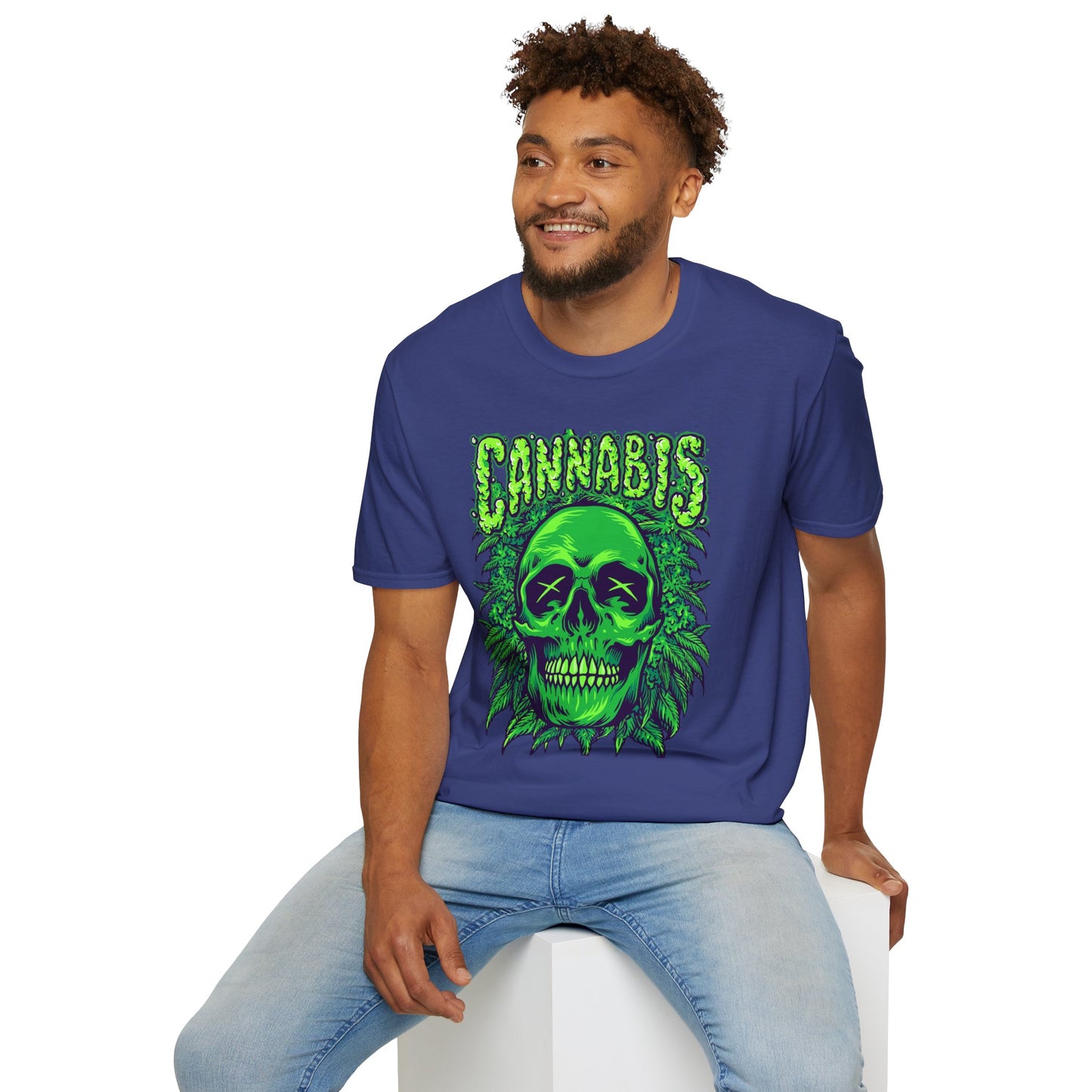 Green Skull Cannabis Unisex T-Shirt – Perfect for Stoner Culture and Everyday Wear