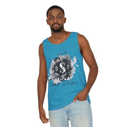 Unisex Garment-Dyed Tank Top with Time Designs - Casual Summer Wear, Beach Outfit, Gift for Friends, Vacation Essentials, Relaxed Style