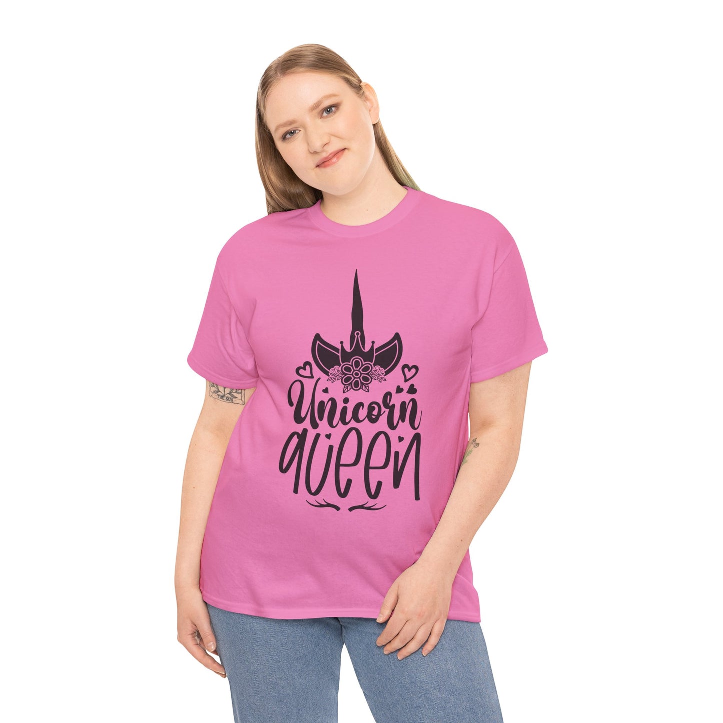 Unicorn Queen Unisex Heavy Cotton Tee - Fun and Playful Graphic T-Shirt for Unicorn Lovers