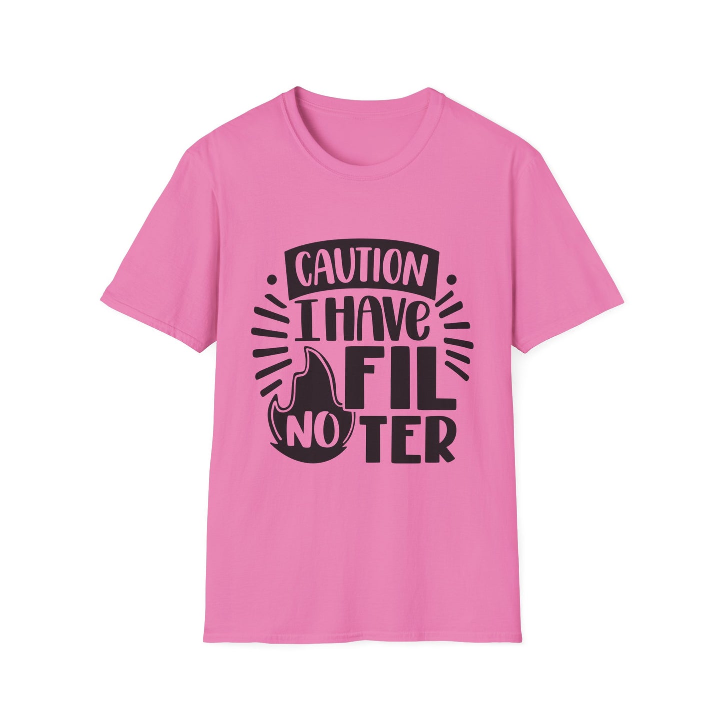 Caution: I Have No Filter Unisex Softstyle T-Shirt - Fun and Quirky Graphic Tee for Casual Wear