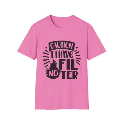 Caution: I Have No Filter Unisex Softstyle T-Shirt - Fun and Quirky Graphic Tee for Casual Wear