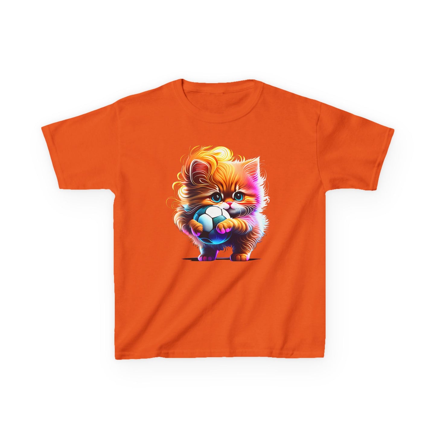 Colorful Kitten Kids Tee - Fun, Playful Cotton T-Shirt for Cat Lovers