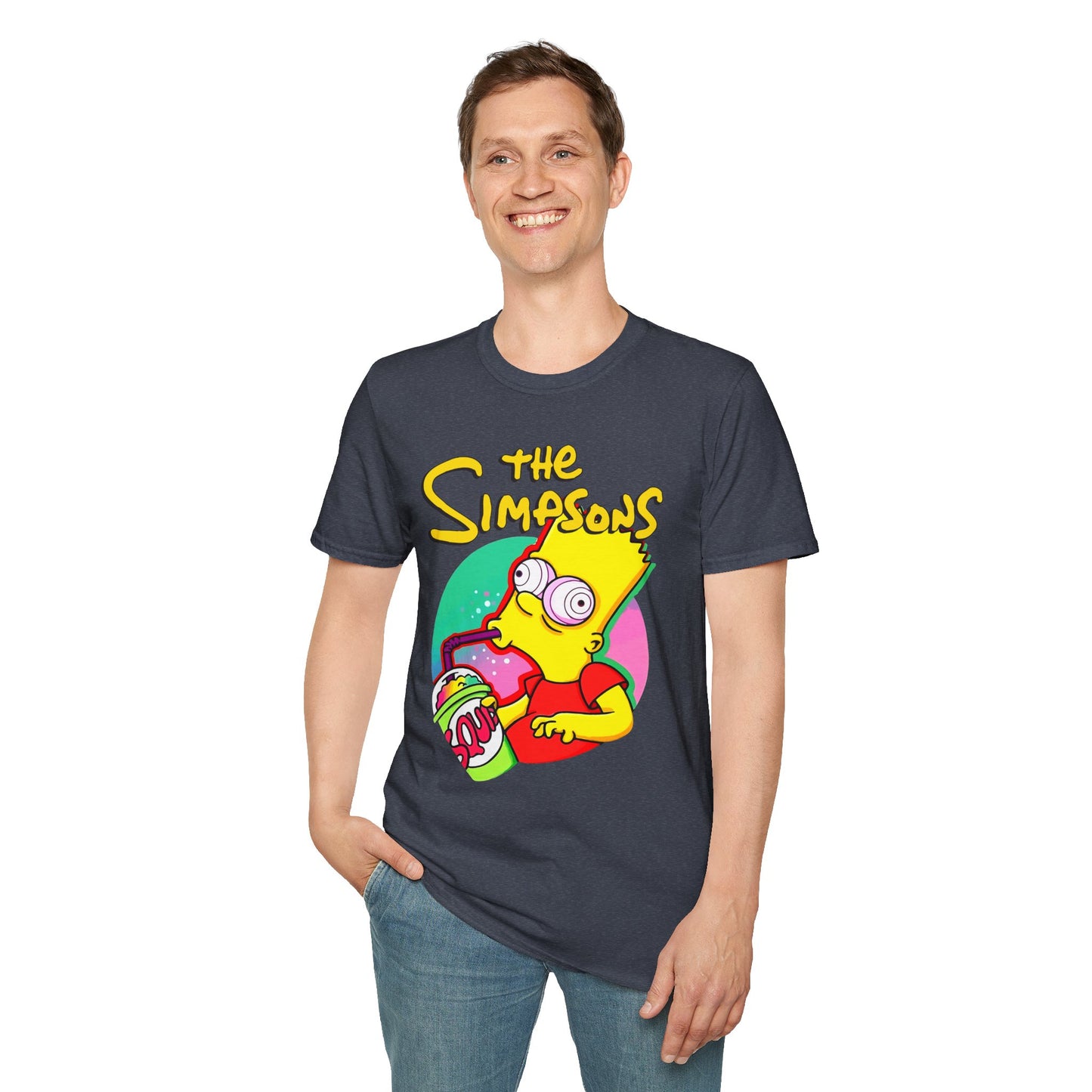 Funny Bart Simpson Unisex Softstyle T-Shirt - Retro Cartoon Tee