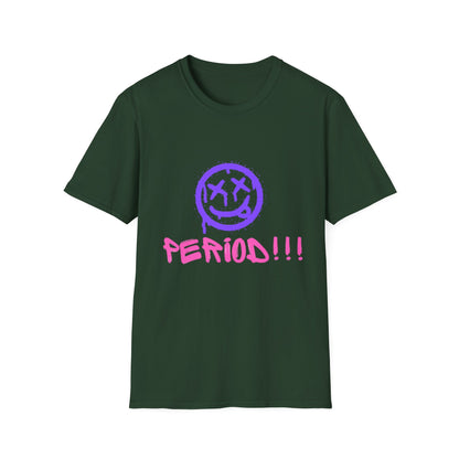 Vibrant Graphic Tee - 'PERIOD!!!' Unisex Softstyle T-Shirt, Trendy Casual Wear, Gift for Friends, Statement Tee, Everyday Comfort