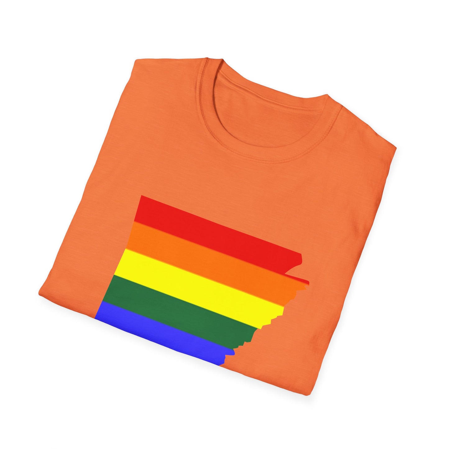 Pride Arkansas T-Shirt, Unisex Rainbow Tee, LGBTQ+ Apparel, Softstyle T-Shirt, Equality Shirt, Gift for Pride Month