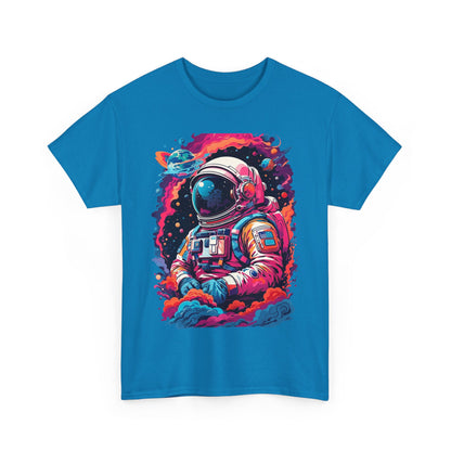 Cosmic Astronaut Unisex Heavy Cotton Tee - Galaxy Graphic T-Shirt