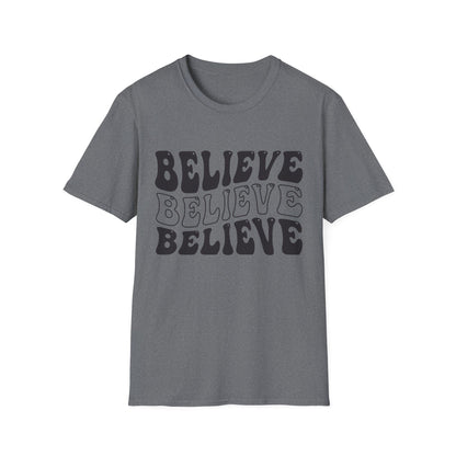Believe Graphic Tee - Unisex Softstyle T-Shirt, Inspirational Shirt, Motivational Gift, Casual Wear, Everyday Style