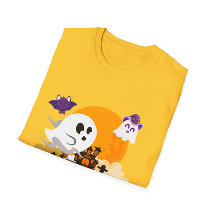 Halloween Ghost T-Shirt, Unisex Softstyle Tee, Spooky Season Shirt, Halloween Costume Top, Fall Festival Apparel