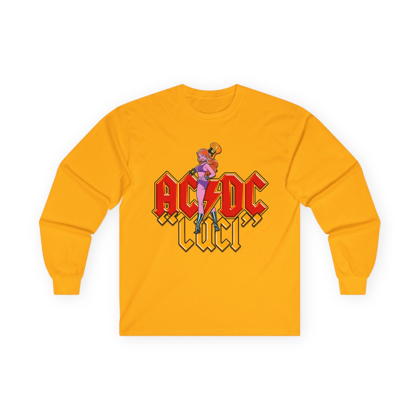 AC/DC Luci Long Sleeve Tee — Retro Rock Band Graphic Shirt
