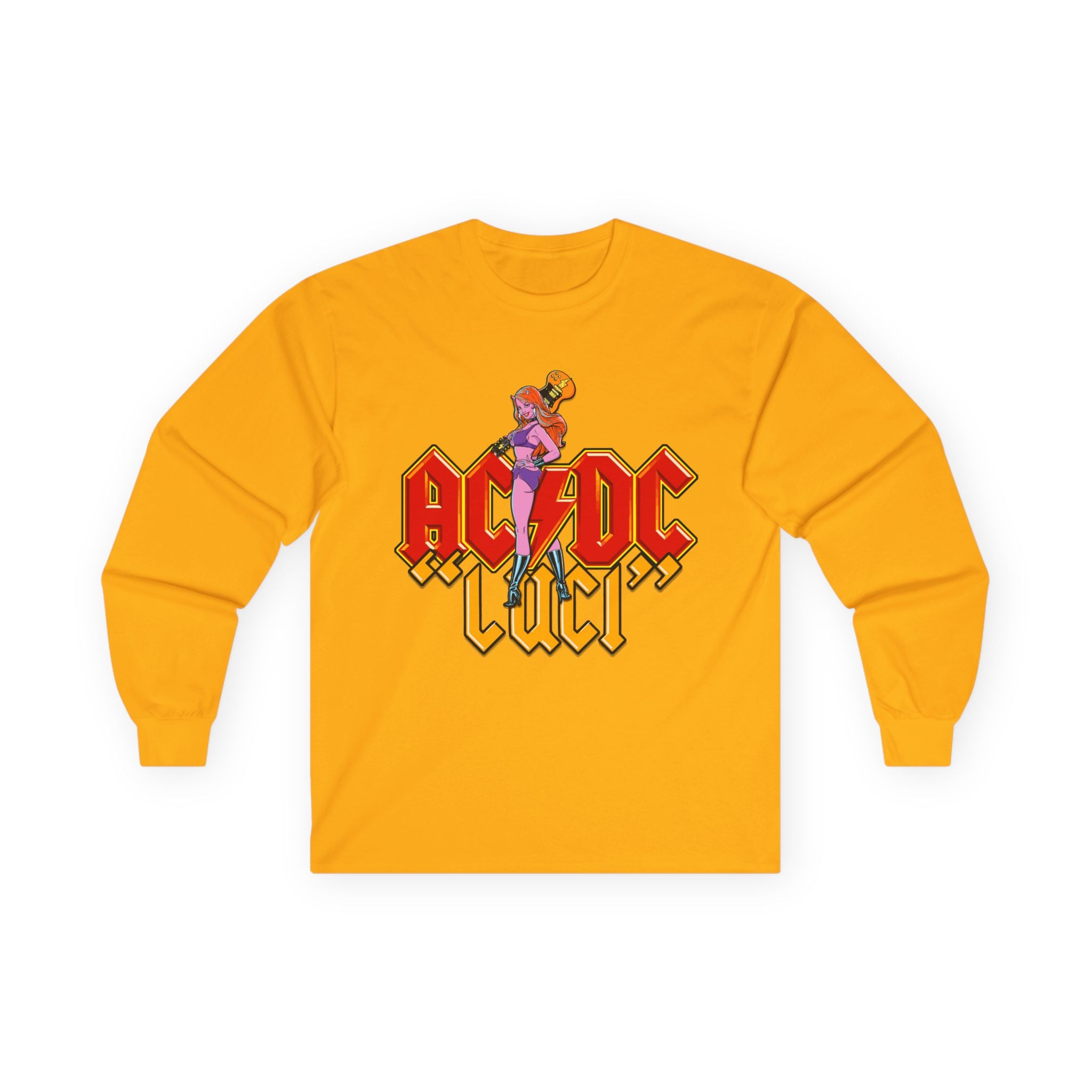 AC/DC Luci Long Sleeve Tee — Retro Rock Band Graphic Shirt