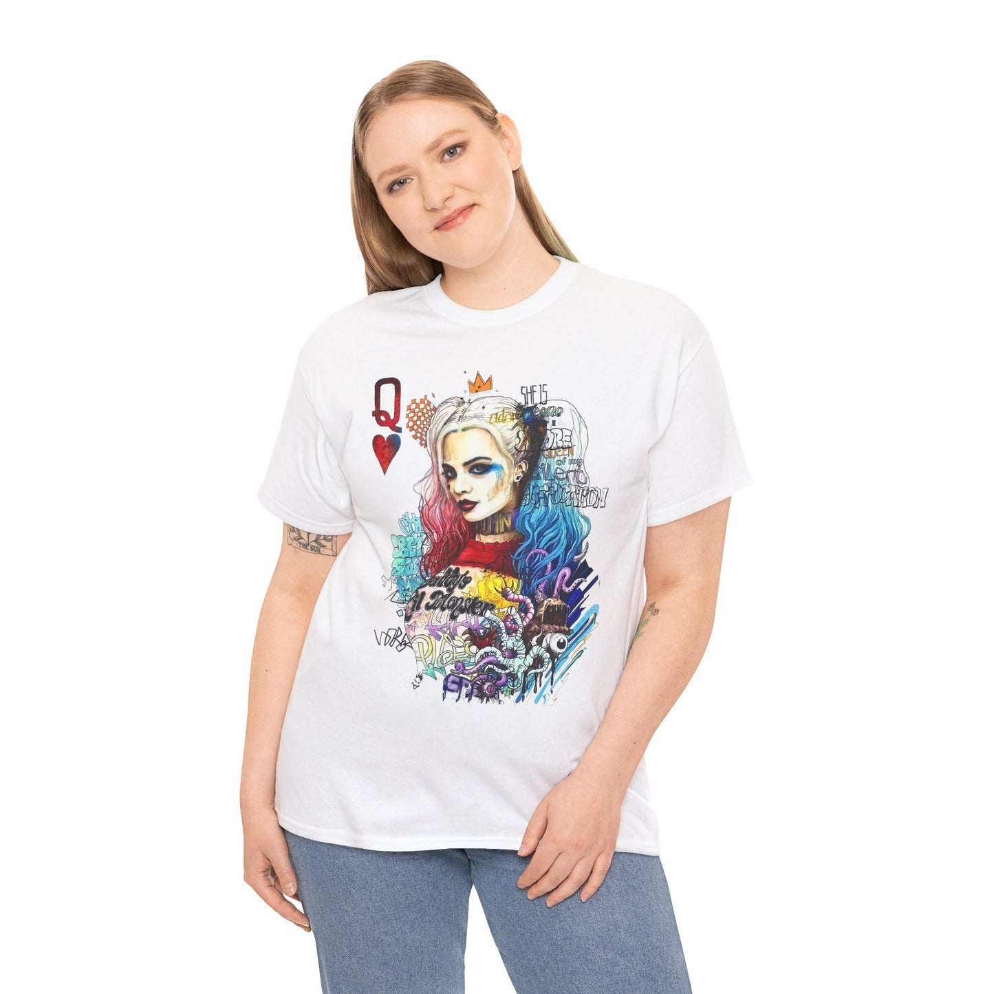 Harley Quinn Inspired Unisex Heavy Cotton Tee - Bold Graphic Design