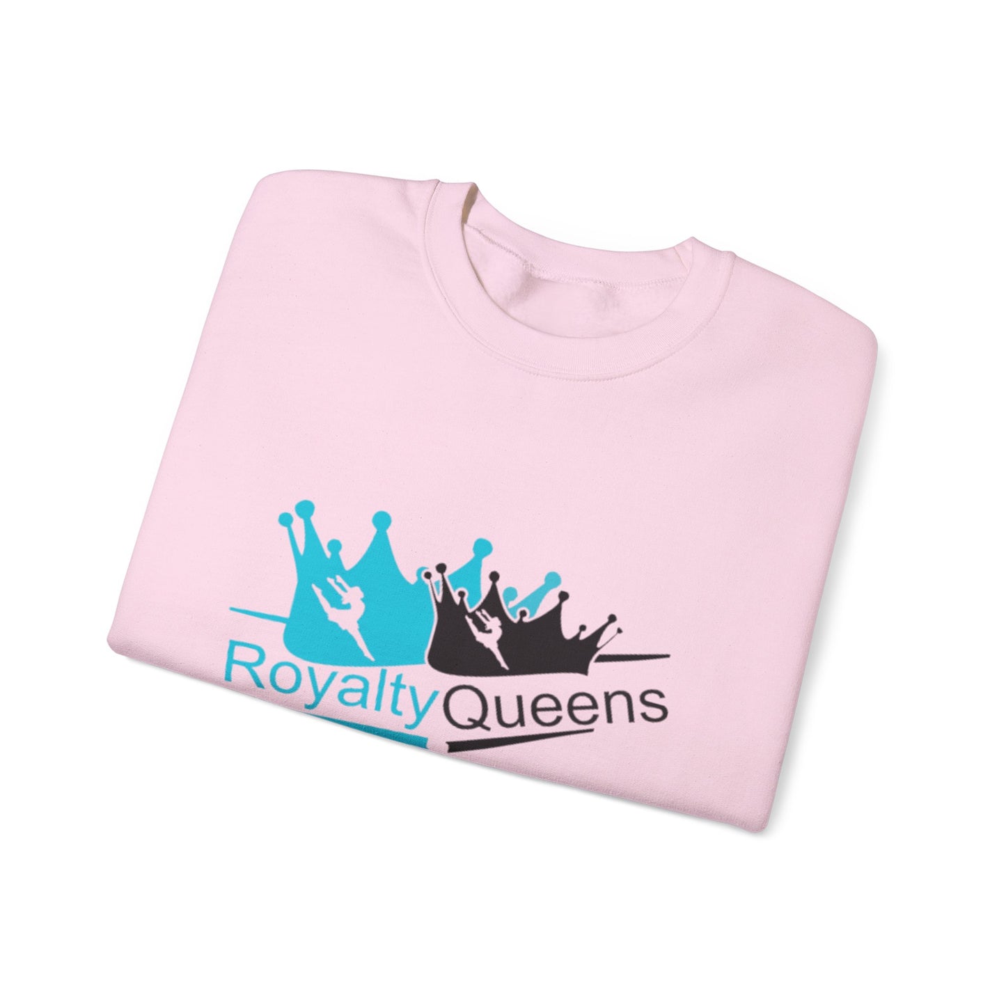 Crewneck Sweatshirt - "Royalty Queens" Crown Logo Graphic (Blue & Black)