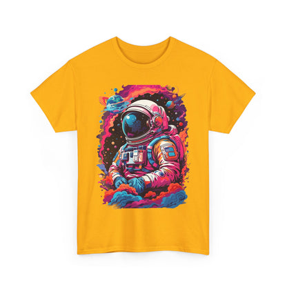 Cosmic Astronaut Unisex Heavy Cotton Tee - Galaxy Graphic T-Shirt