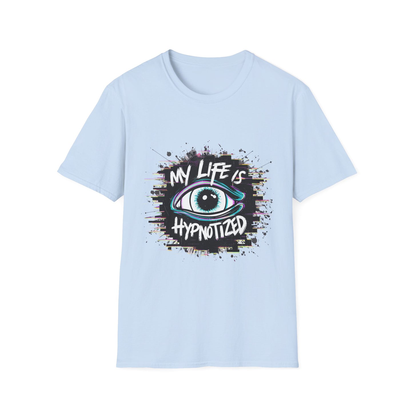 Unisex Hypnotized Eye T-Shirt, Softstyle Tee, Cool Graphic Shirt, Gift for Dreamers, Casual Wear, Trendy Fashion Tee