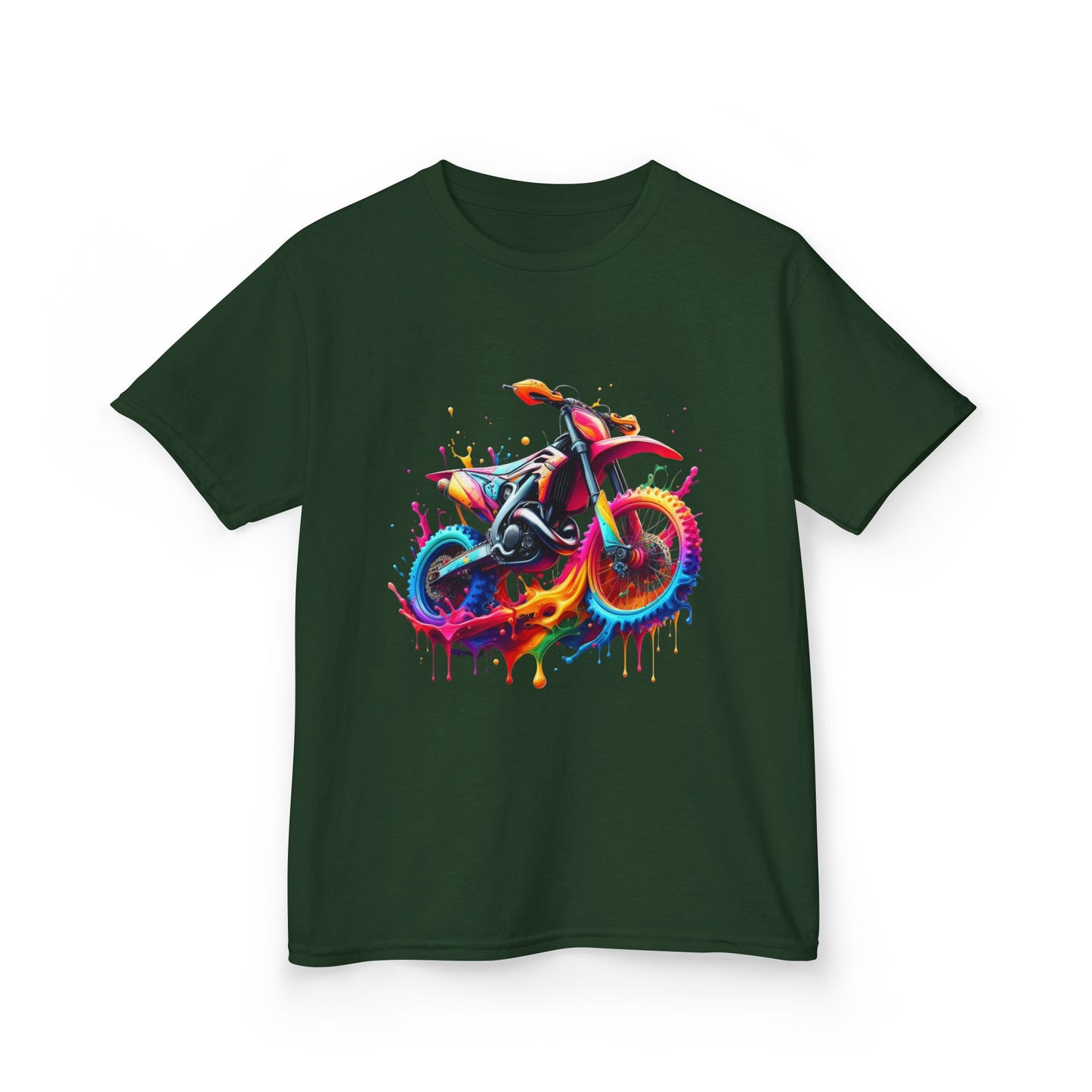 Kids' Motorcycle Graphic Tee - Vibrant Splash Design