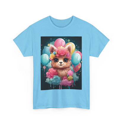 Cute Floral Dog Unisex Heavy Cotton Tee - Perfect for Dog Lovers!