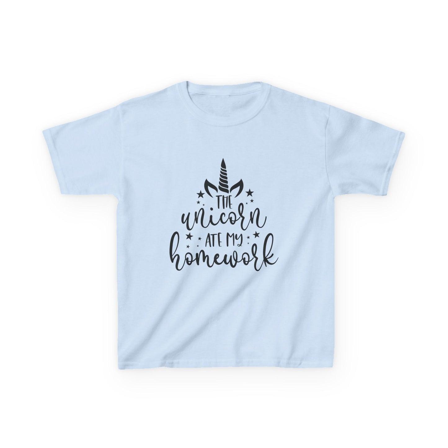 Kids Unicorn Homework Tee - Fun Cotton T-Shirt for Children