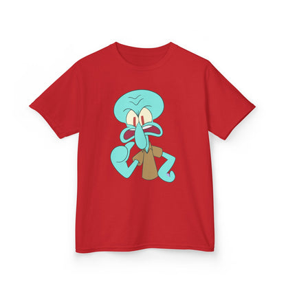 Squidward Kids T-Shirt, Fun Cartoon Tee, Gift for Kids, Summer Wear, Back to School, Birthday Gift, Playful Tee