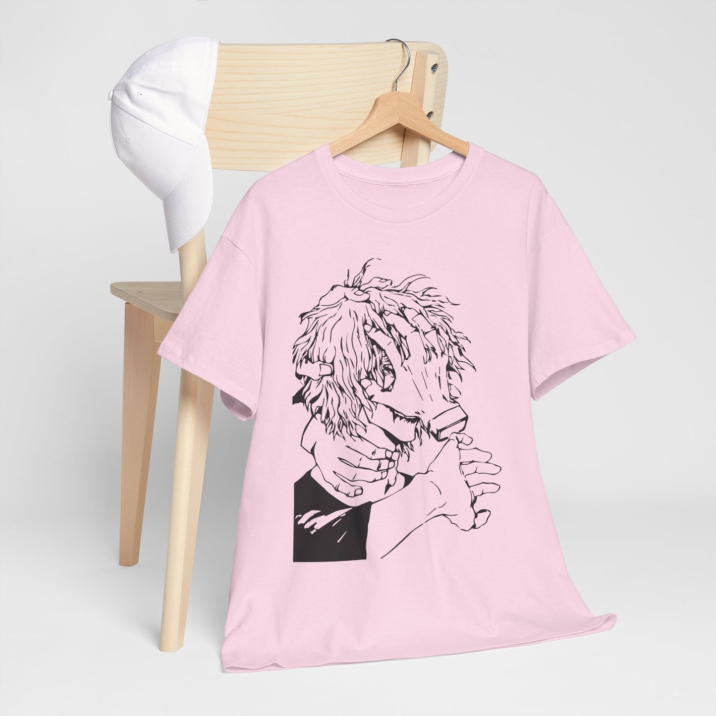 Emotional Unisex Heavy Cotton Tee - Minimalist Art Design