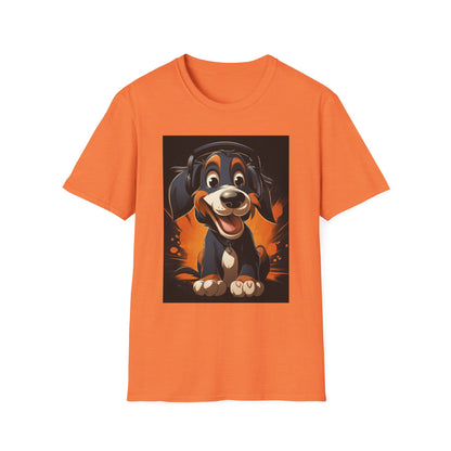 Happy Dog Graphic Unisex Softstyle T-Shirt - Perfect for Dog Lovers