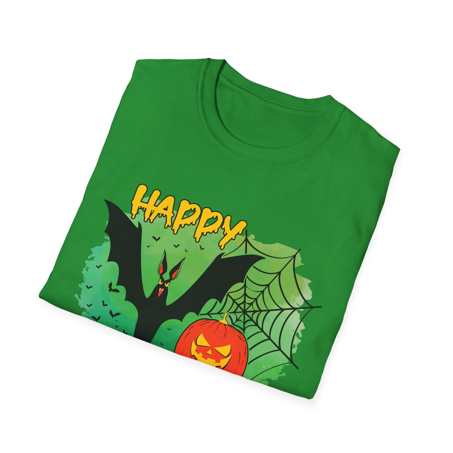 Happy Halloween Unisex Softstyle T-Shirt, Spooky Shirt, Halloween Tee, Fall Fashion, Trick or Treat Apparel