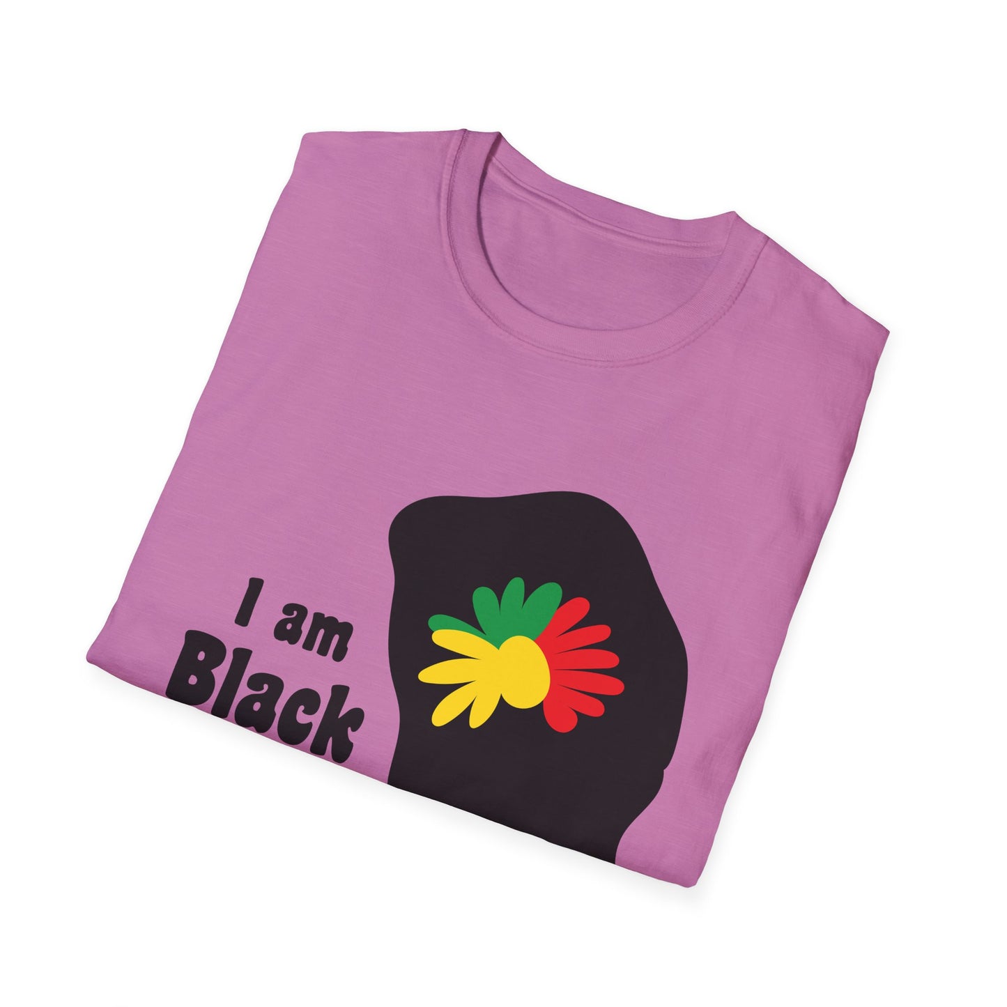 I Am Black History Unisex Softstyle T-Shirt | Black History Month Gift, Empowerment Shirt, Cultural Pride Tee, Education Awareness