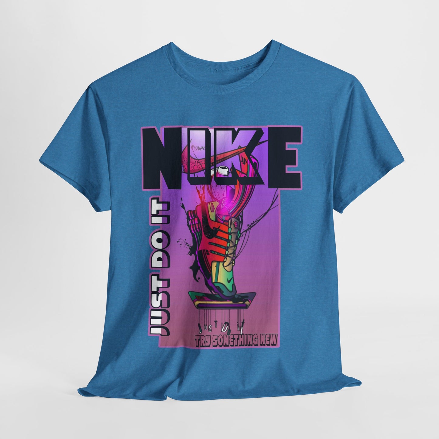 Vintage-Style Nike Unisex Heavy Cotton Tee - Just Do It Graphic Shirt