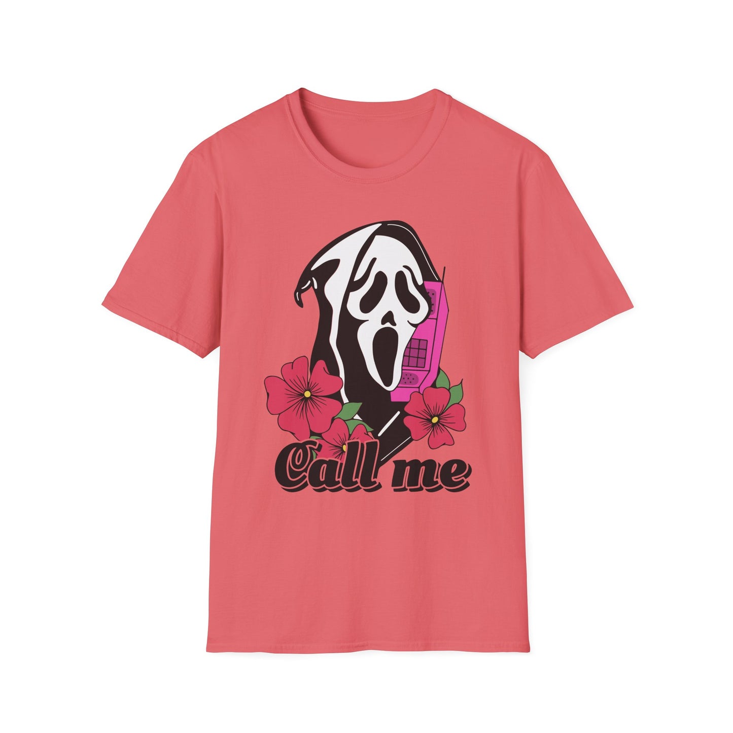 Call Me Horror T-Shirt, Unisex Graphic Tee, Halloween Costume, Spooky Gift, Movie Lover's Shirt, Floral Horror Tee