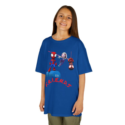 Kids' Friends Spider-Man Tee - Fun & Colorful Cotton T-Shirt for Young Superheroes