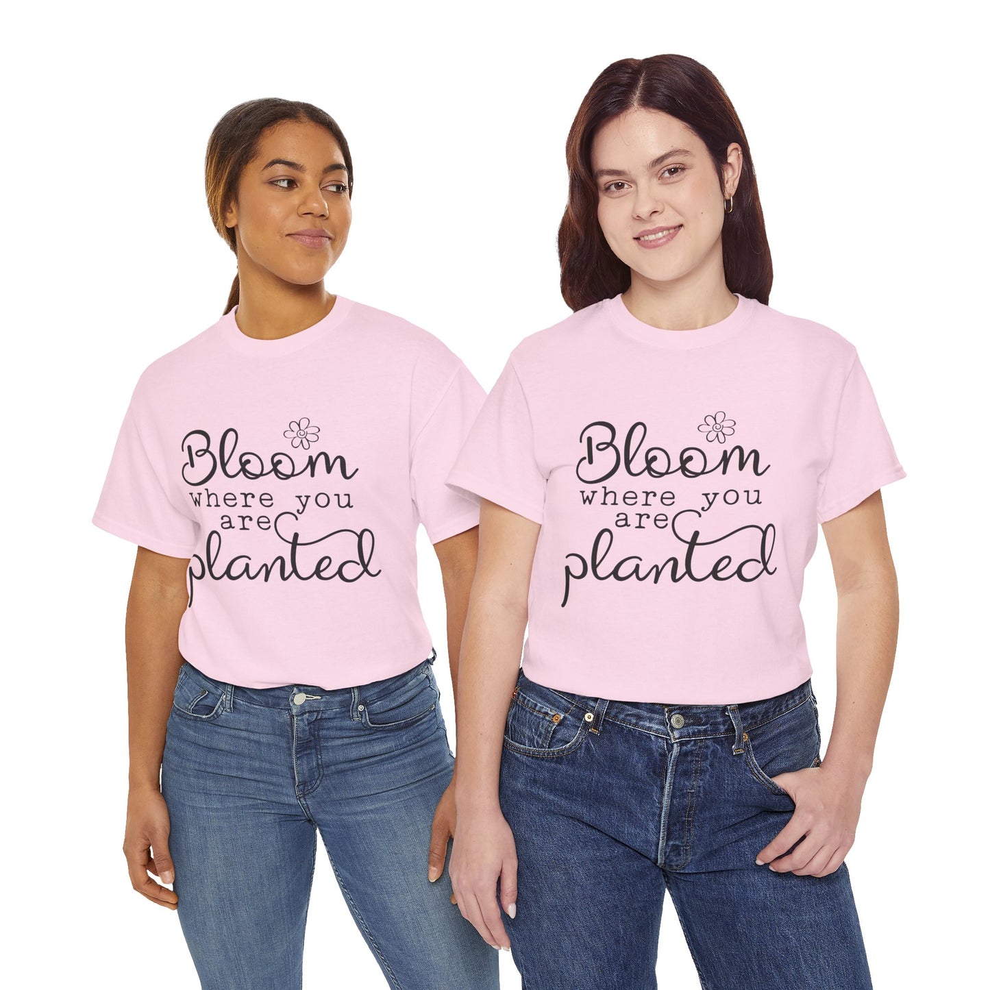 Inspirational Bloom Tee - Unisex Heavy Cotton T-Shirt for Growth Mindset