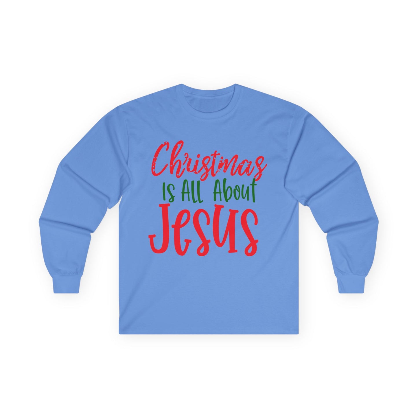 Christmas Jesus Long Sleeve Tee, Unisex Cotton Holiday Shirt, Religious Gift, Faith-Based Apparel, Church Activities, Family Gatherings